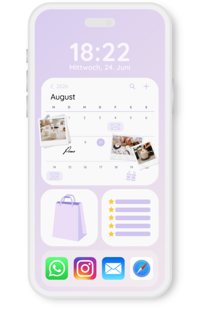Online Marketing Mix Beispiel mit SEO, Social Media, E-Mail Marketing und Shop System auf Smartphone