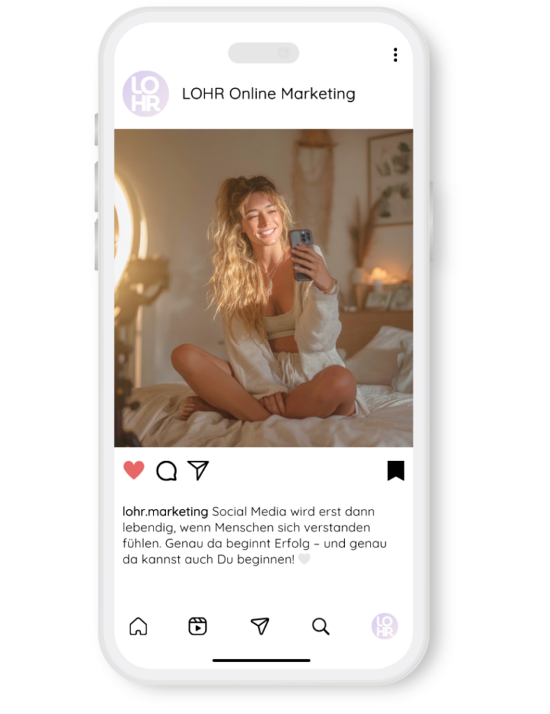 Social Media Marketing Beispielpost von LOHR Online Marketing mit Fokus auf Community und Engagement