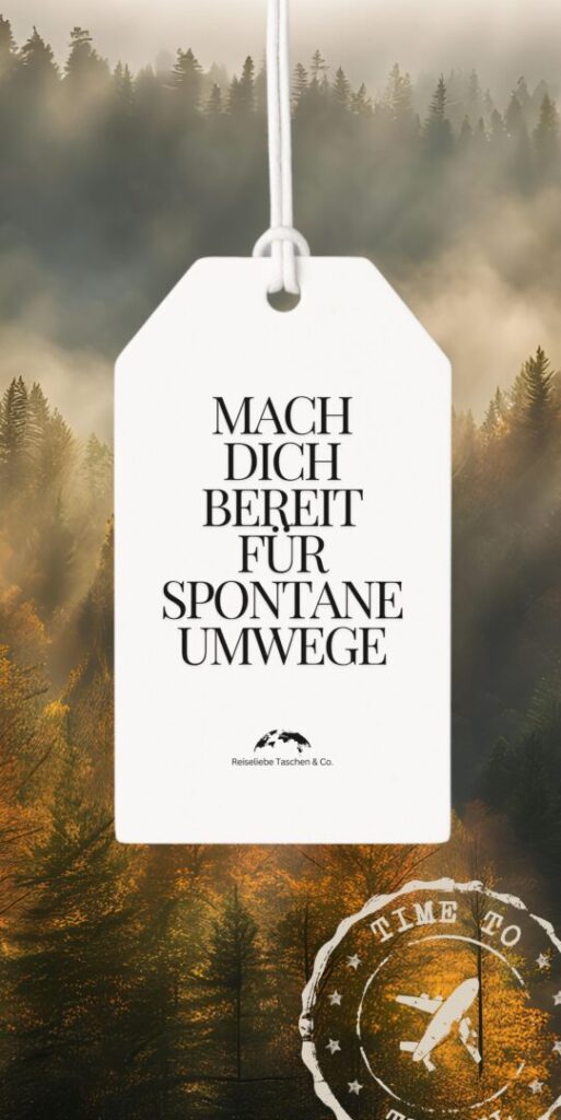 Corporate Design Hochkant-Banner für Marke Reiseliebe mit emotionaler Markenbotschaft